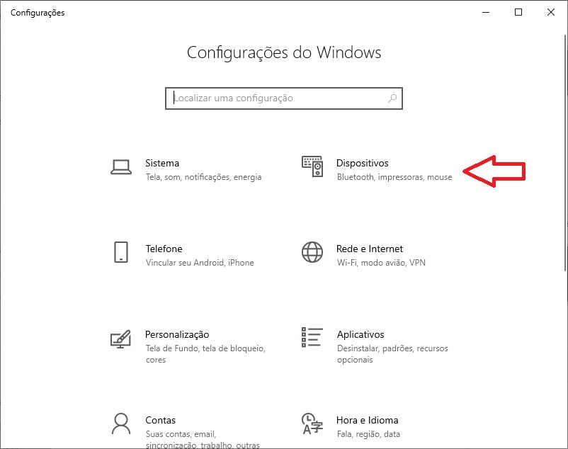 Configurações no Windows 10