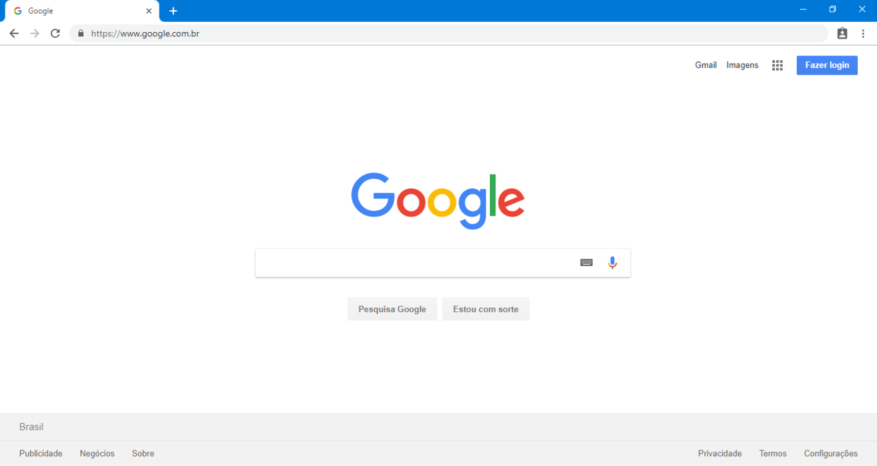Tela inicial Google Chrome