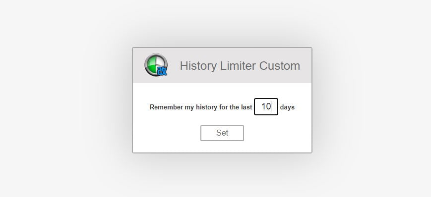 configuração da extensão history limiter custom