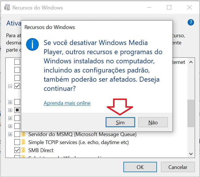 Desativar Windows Media Player no Windows 10